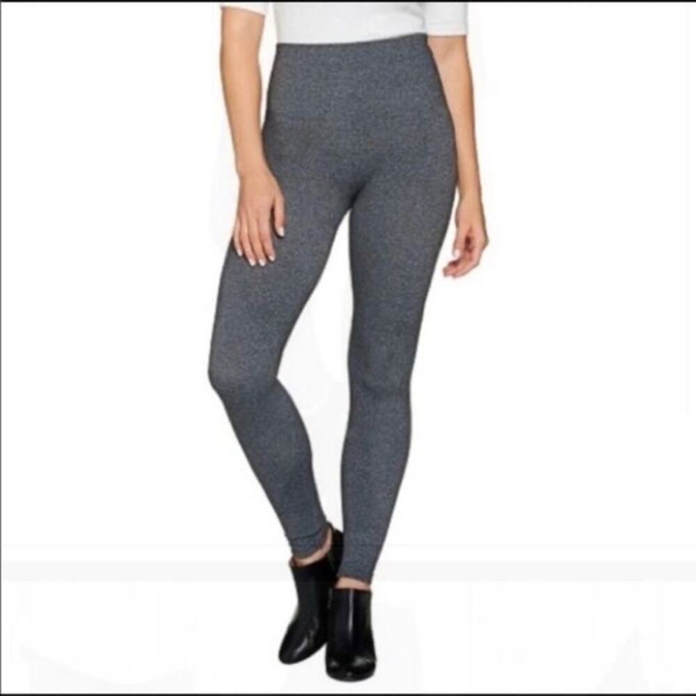 Spanx Charcoal Heather Look At Me Now Leggings Size Large